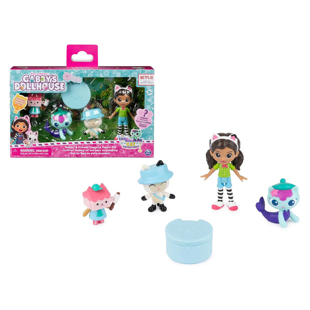 Gabby's Dollhouse, 4 personaggi e scatola sorpresa, versione campeggio, per bambine dai 3+ anni - Spin master-CHILD