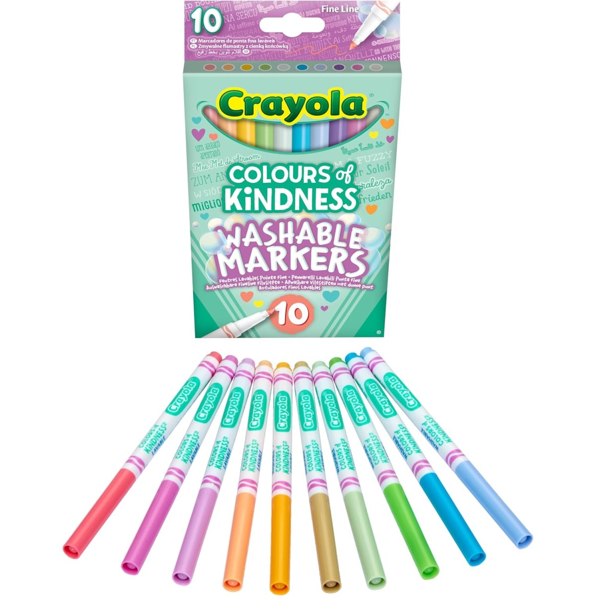 10 PENNARELLI PUNTA FINE COLOR OF KINDNESS-PENS-MARKERS-PENCILS-ERASERS