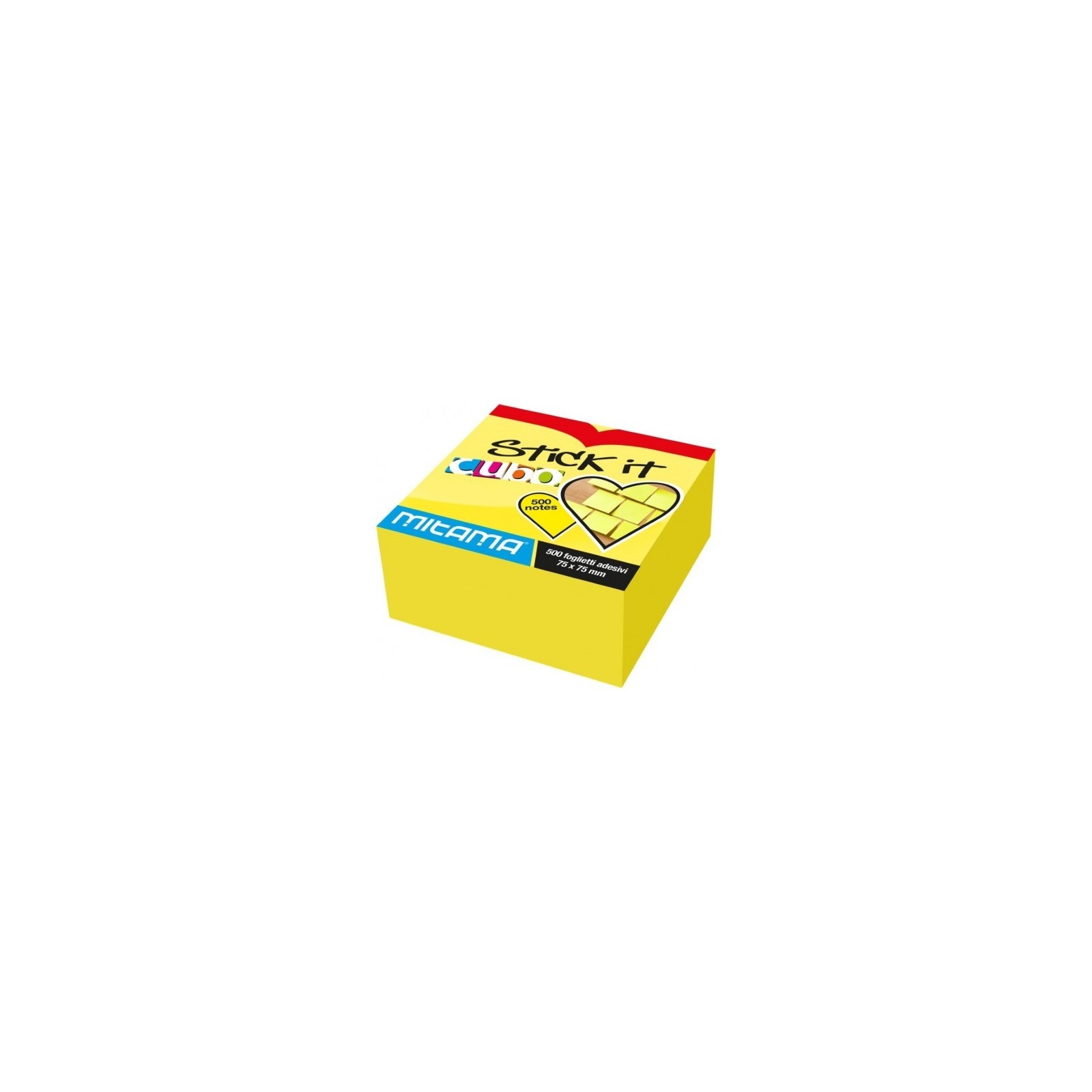 CUBO NOTES ADES.STICK IT GIALLO CL. 500FG 7 5X7 5 MITAMA-BLOCCO NOTE