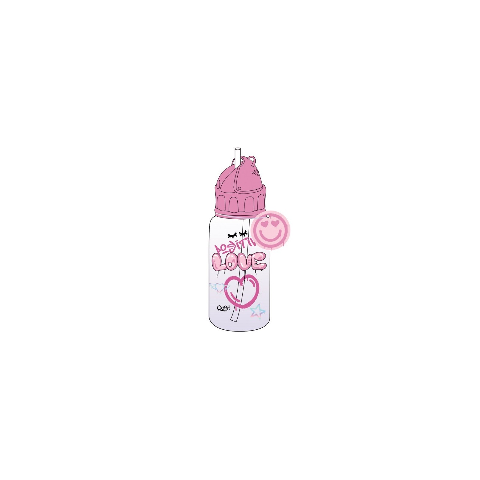 WATER BOTTLE 414 ML LOVE TRI-COASTAL BTS KIDS-SCOLASTICO