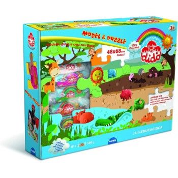 PLASTILINA DIDO' MODEL E PUZZLE SAVANA-GIOCATTOLI UNISEX