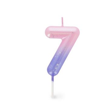 CANDELA PER TORTA - HAPPY BIRTHDAY CANDLE - PINK - 7-ON THE GO- TD Toys