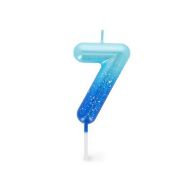 CANDELA PER TORTA - HAPPY BIRTHDAY CANDLE - BLUE - 7-ON THE GO- TD Toys