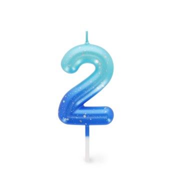 CANDELA PER TORTA - HAPPY BIRTHDAY CANDLE - BLUE - 2-ON THE GO- TD Toys