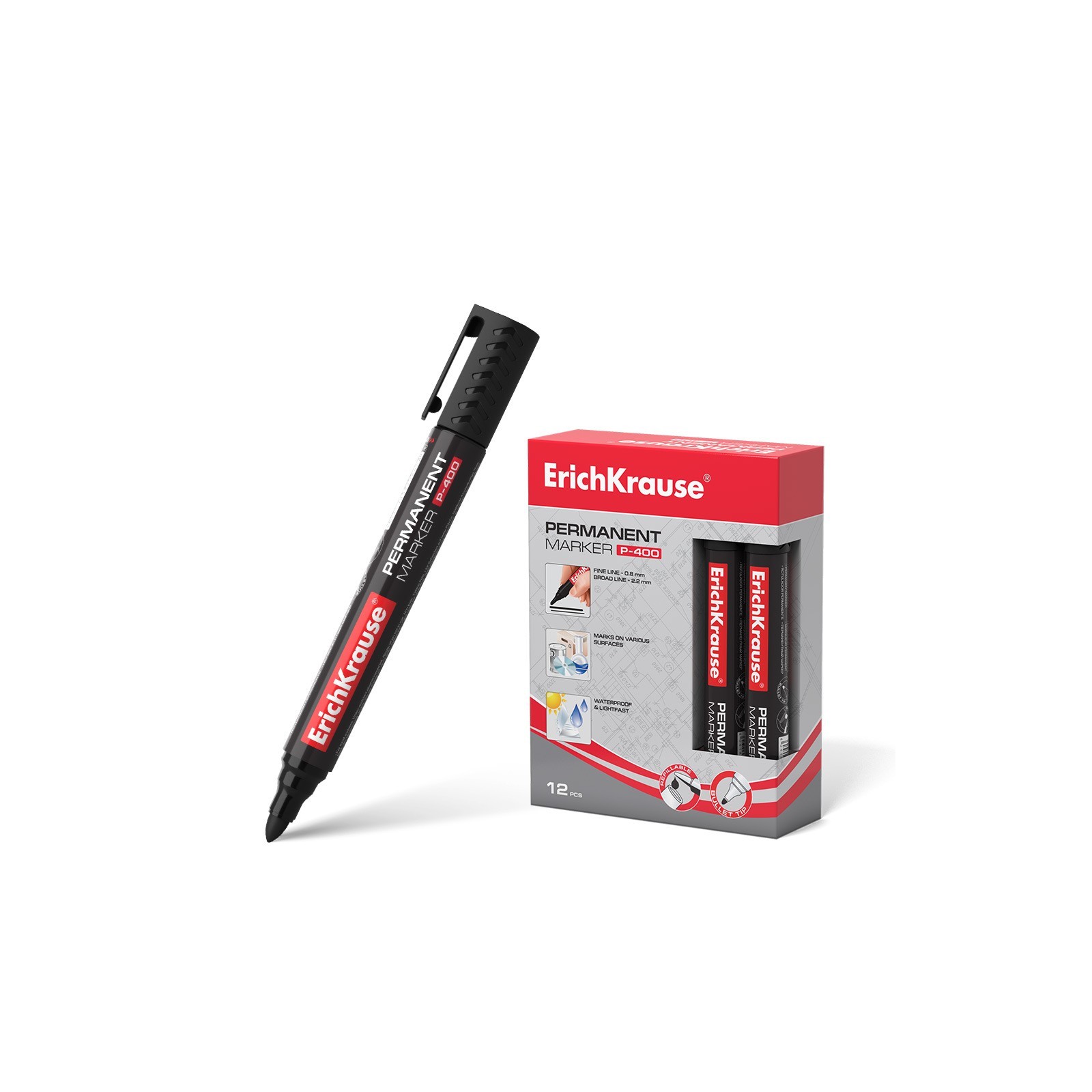 MARKER A INCHIOSTRO PERMANENTE PUNTA TONDA EK P-400 NERO | PENS-MAR...