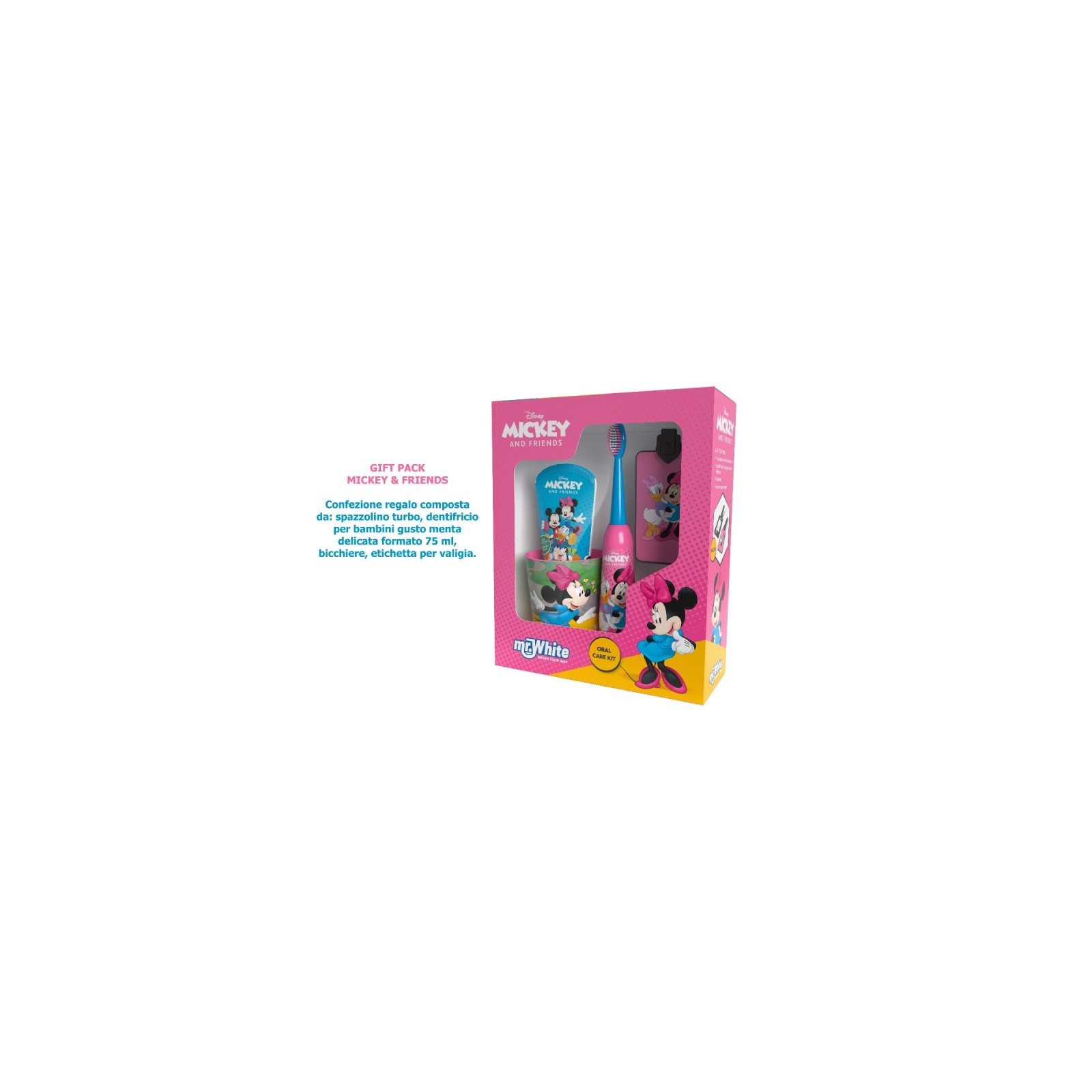 MINNIE GIFT PACK - SPAZZOLINO ELETTRICO, DENTIFRICIO, BICCHIERE, BASE PORTASPAZZOLINO CON INSERTO LUMINOSO-IGENE ORALE