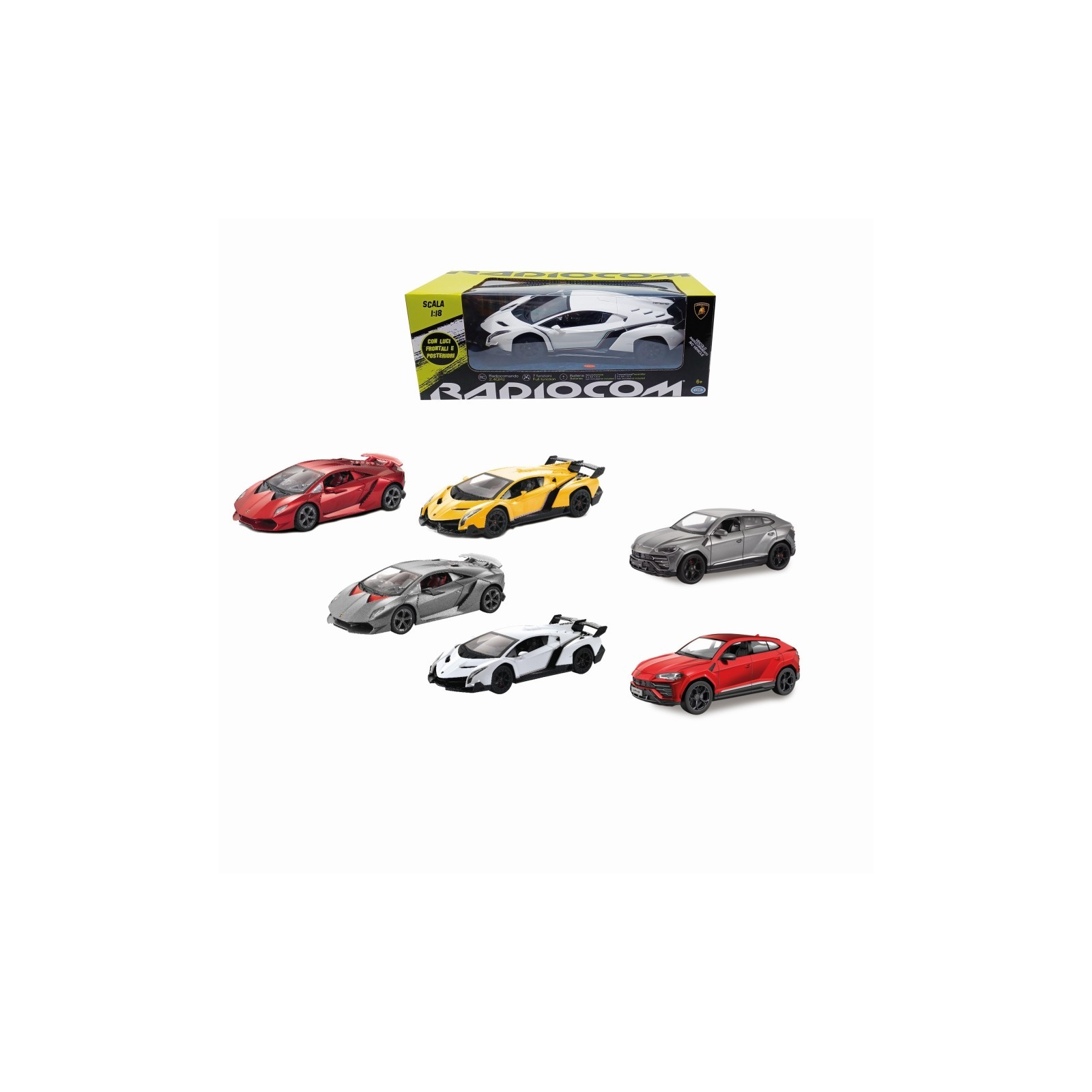 RADIOCOM - LAMBORGHINI ASSORTITE SC.1:18 AUTO RC