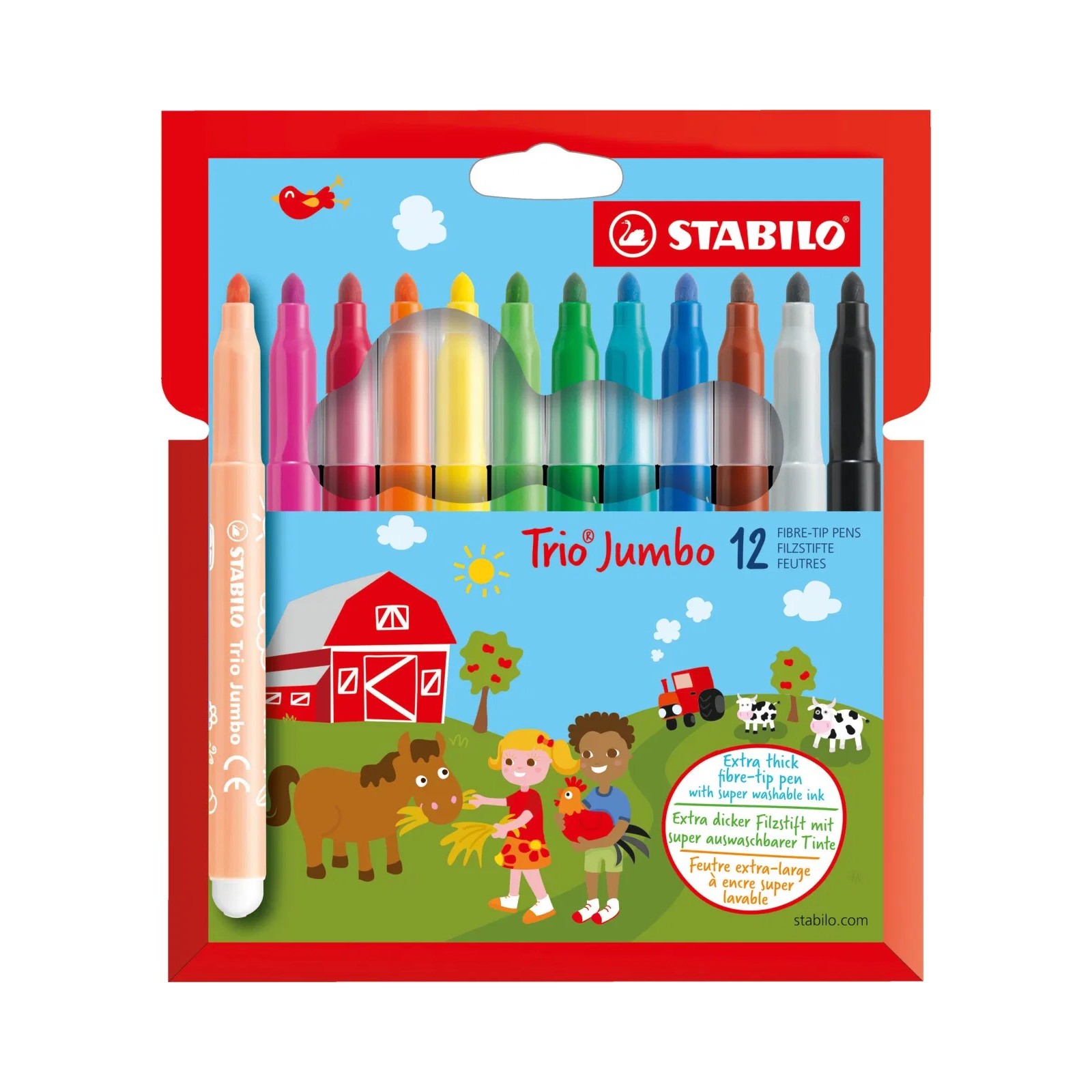 STABILO Trio Jumbo astuccio in cartone da 12 colori ass.