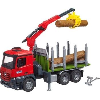 MB Arocs Timber truck with loading crane, grab, 3 trunks