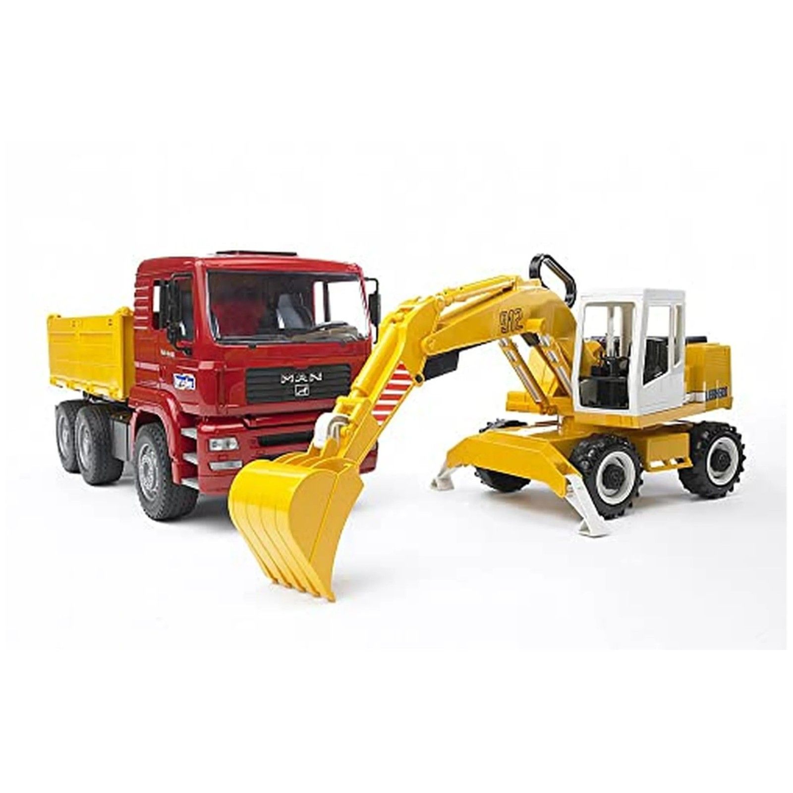 MAN TGA Construction truck and Liebherr Excavator