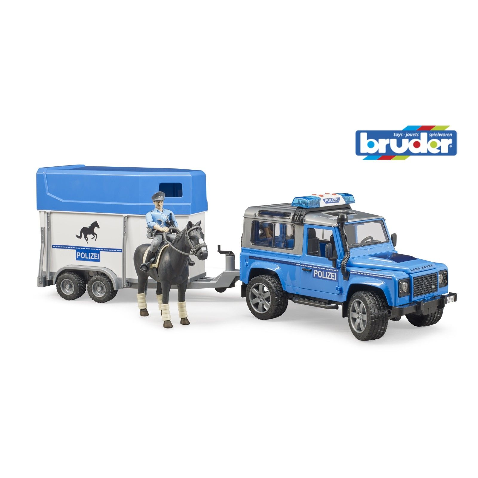 Land Rover Def. Police vehicle horse trailer,horse+policeman