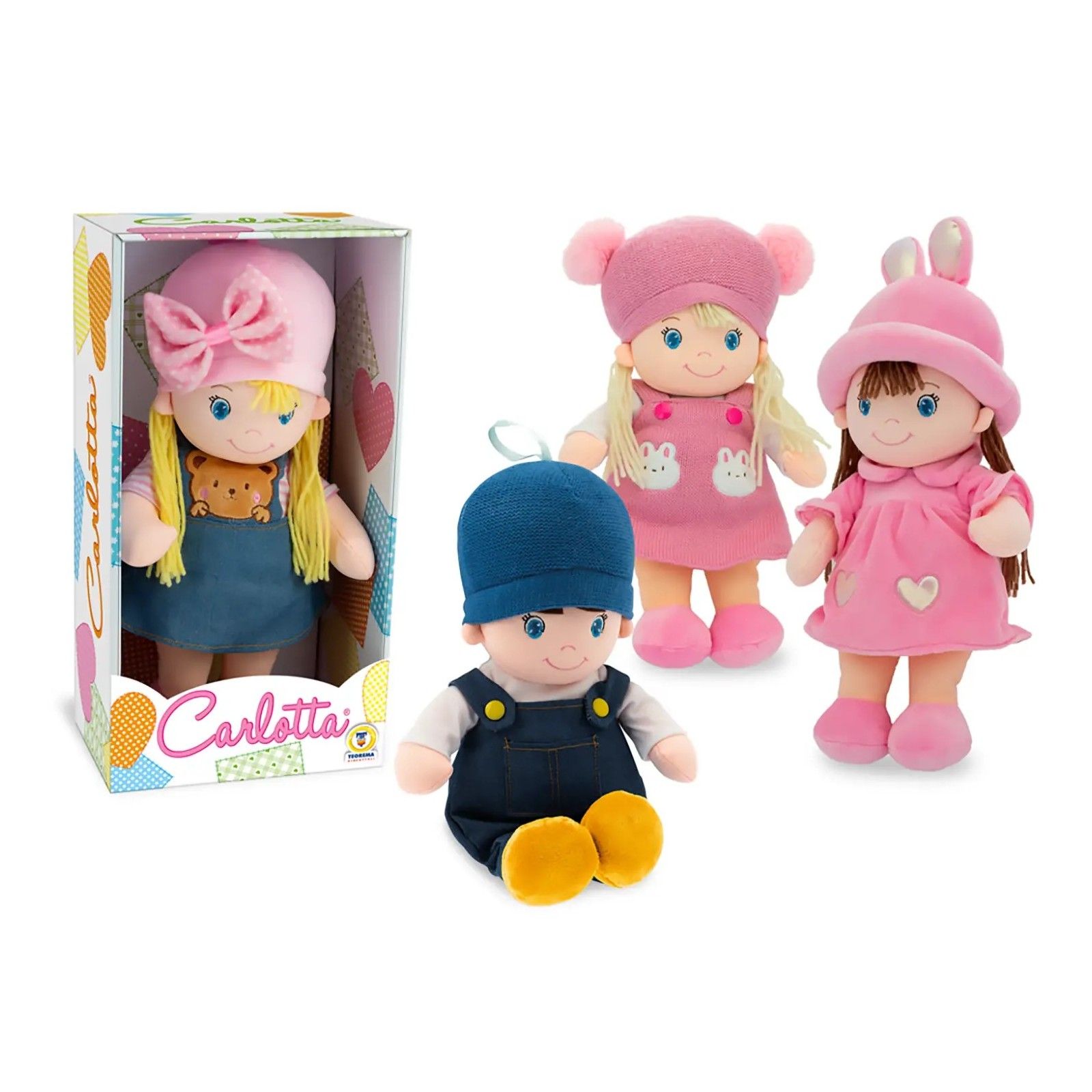 CARLOTTA - BAMBOLA IN PEZZA CON CAPPELLO 35 CM-EARLY CHILDHOOD