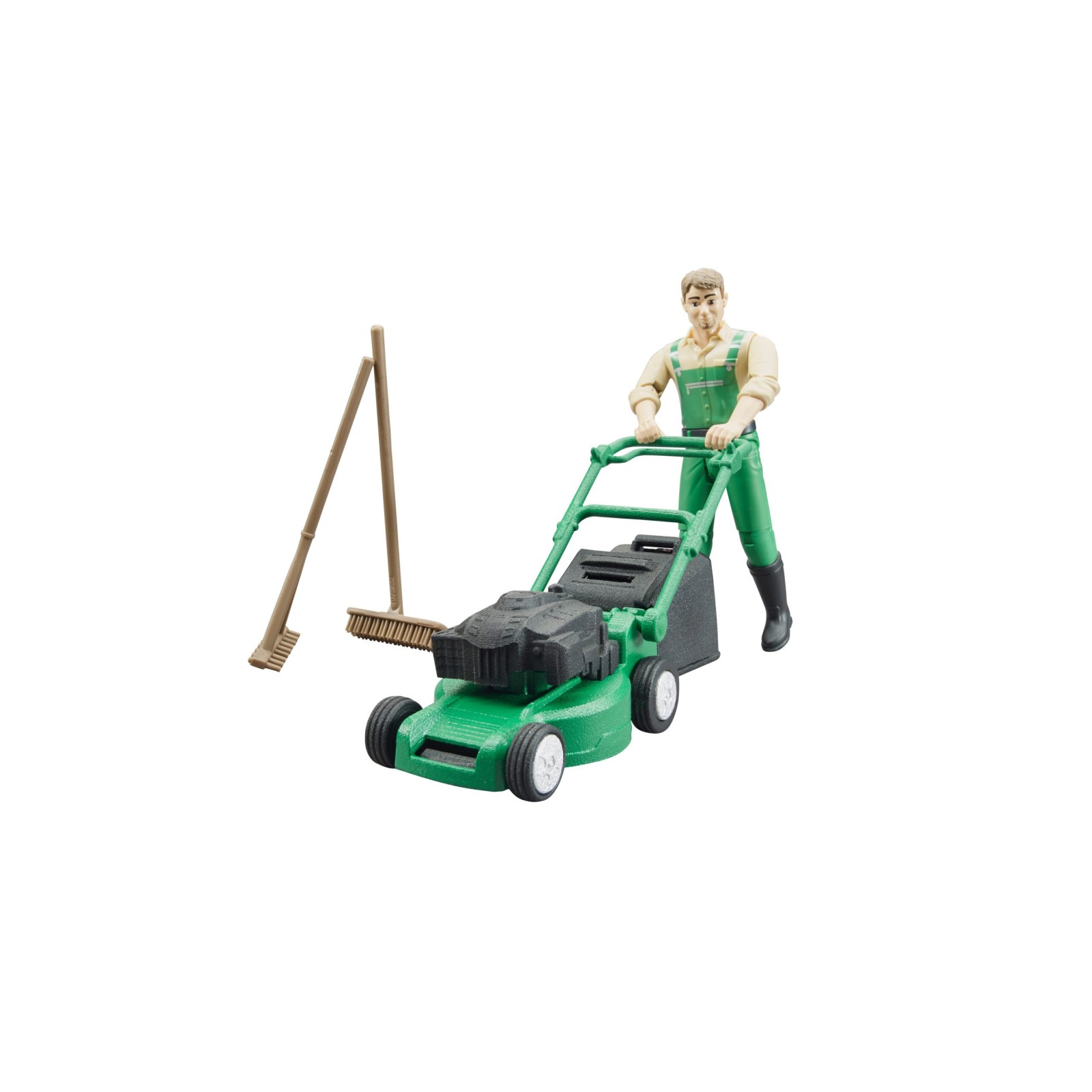 bworld Gardener with lawn mower and equipment