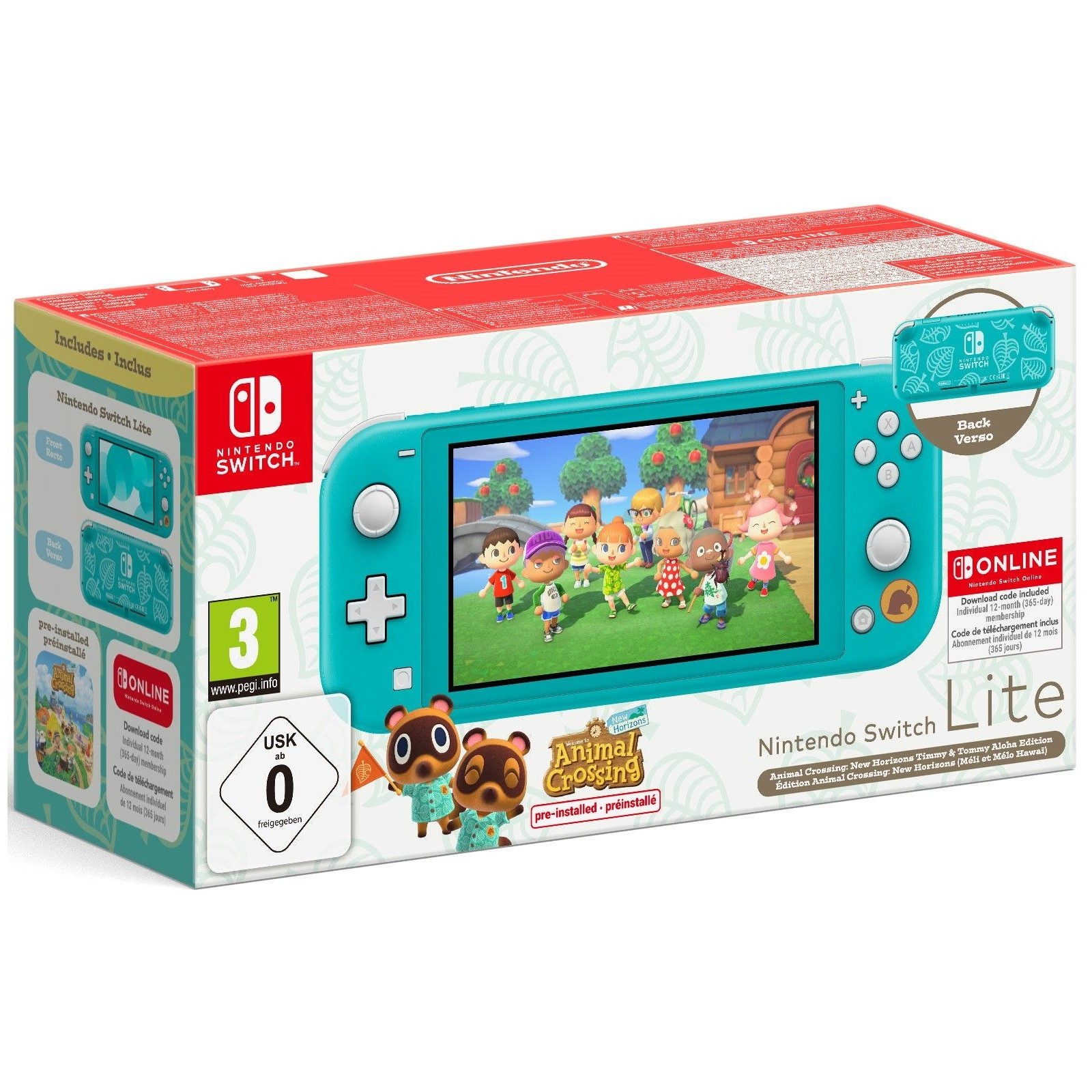 Nintendo Switch Lite Turchese Edizione SpecialeAnimal Crossing TTommy 12 mesi NSO (Console)SN : XJE10033925775-CONSOLE