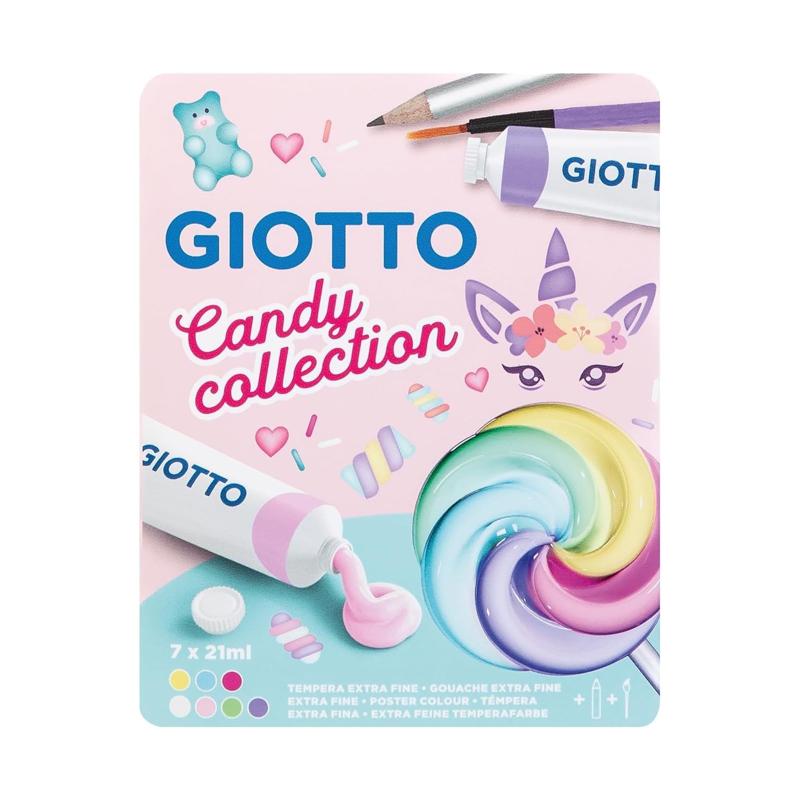 COLORE A TEMPERA GIOTTO CANDY COLLECTION 7 x 21 ML. | PENNE-PENNARE...