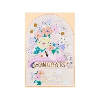 BIGLIETTO POP-UP - POP-UP GREETING CARD - WEDDING CAR-Portachiavi- TD Toys