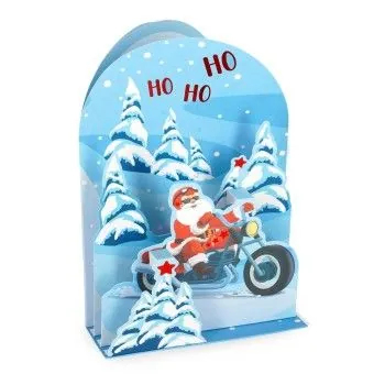BIGLIETTO POP-UP - POP-UP GREETING CARD - SANTA BIKE-Portachiavi- TD Toys