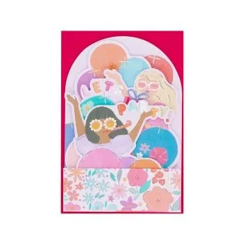 BIGLIETTO POP-UP - POP-UP GREETING CARD - PARTY GIRLS-Portachiavi- TD Toys