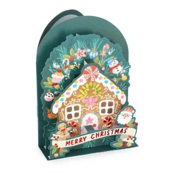 BIGLIETTO POP-UP - POP-UP GREETING CARD - GINGERBREAD HOUSE-Portachiavi- TD Toys