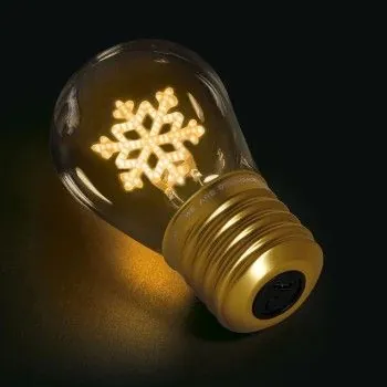 LAMPADA DA TAVOLO A LAMPADINA - BULB FICTION - SNOWFLAKES-HOME SWEET HOME- TD Toys