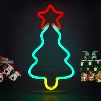 INSEGNA LUMINOSA EFFETTO NEON - IT'S A SIGN - XMAS TREE-HOME SWEET HOME- TD Toys