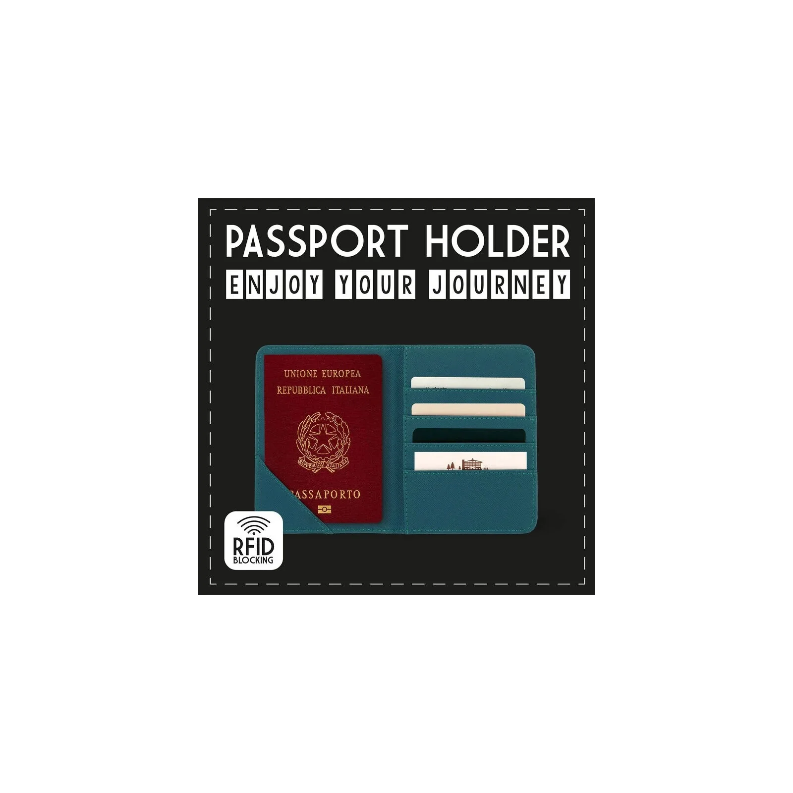 TD Toys|PORTA PASSAPORTO - PASSPORT HOLDER - PETROL BLUE8052694002411