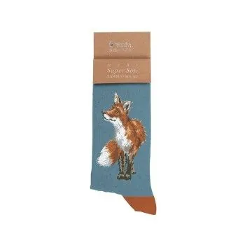 Fox Men's Sock - Bright Eyed and Bushy Tailed by Wrendale | SOCKS &...