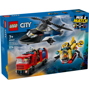 LEGO CITY ELICOTTERO AUTOPOMPA E SOTTOMARINO 60462-COSTRUZIONI LEGO- TD Toys