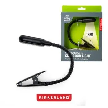 LUCE DA LIBRO RICARICABILE CON CLIP KIKKERLAND by KIKKERLAND | GADG...