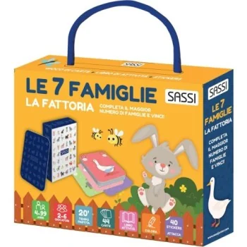 VALIGETTA CON CARTE E STICKERS - LE 7 FAMIGLIE. LA FATTORIA-SASSI PUBLISHER- TD Toys
