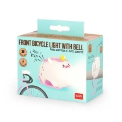 TD Toys|LUCE AN. RICARICABILE PER BICI - FRONT BICYCLE LIGHT WITH BELL - UNICORN8052694010102