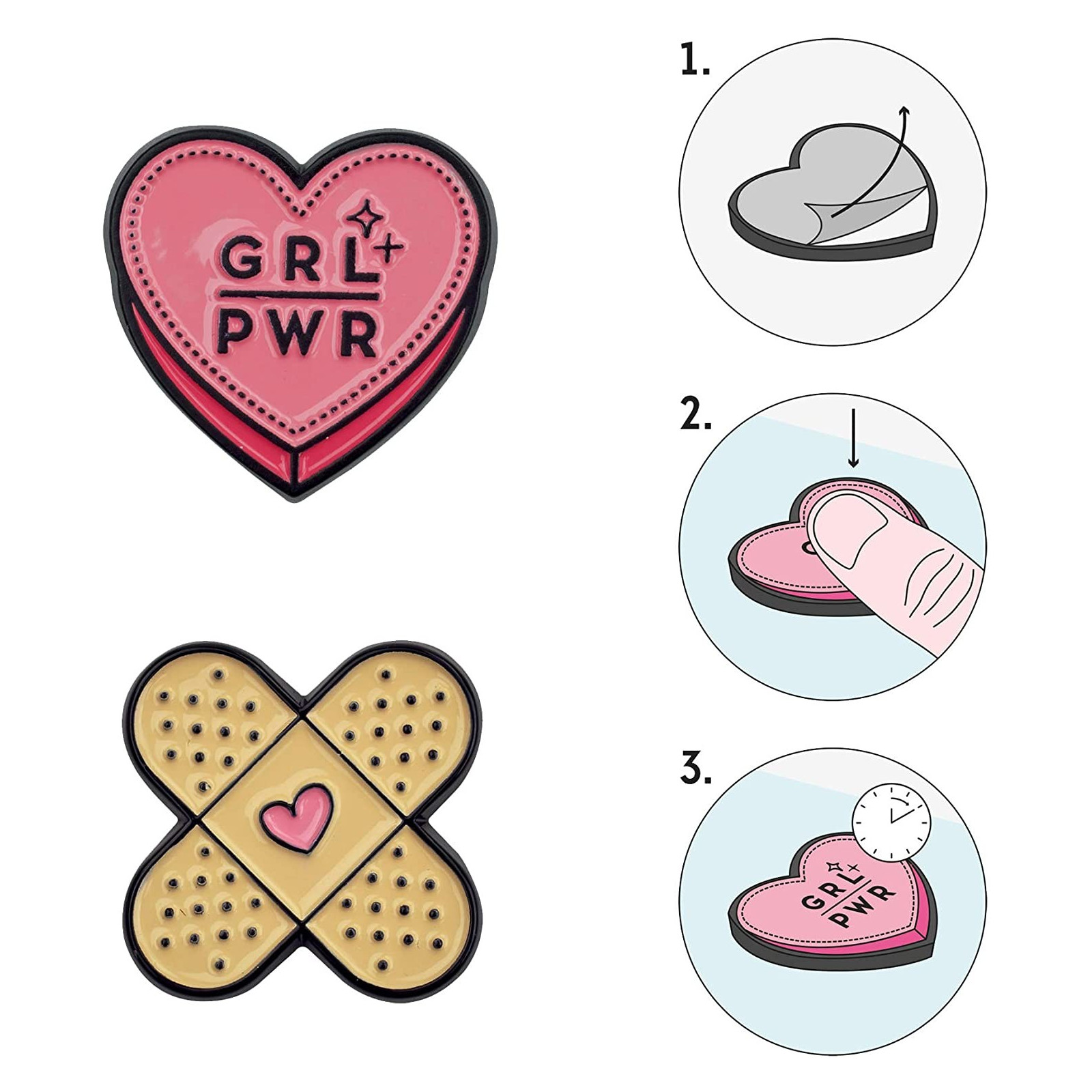 CUTIE - SET OF 2 METAL STICKERS - GRL PWR - LEGAMI MILANO - LEGAMI MILANO - td-toys.it