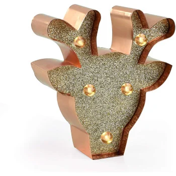 MINI LETTER LIGHT - CHRISTMASREINDEER WITH GLITTERS-HOME SWEET HOME- TD Toys